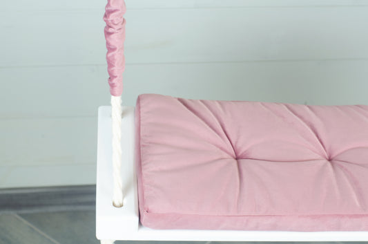 Adult Inside White Swing With A Pink Seat