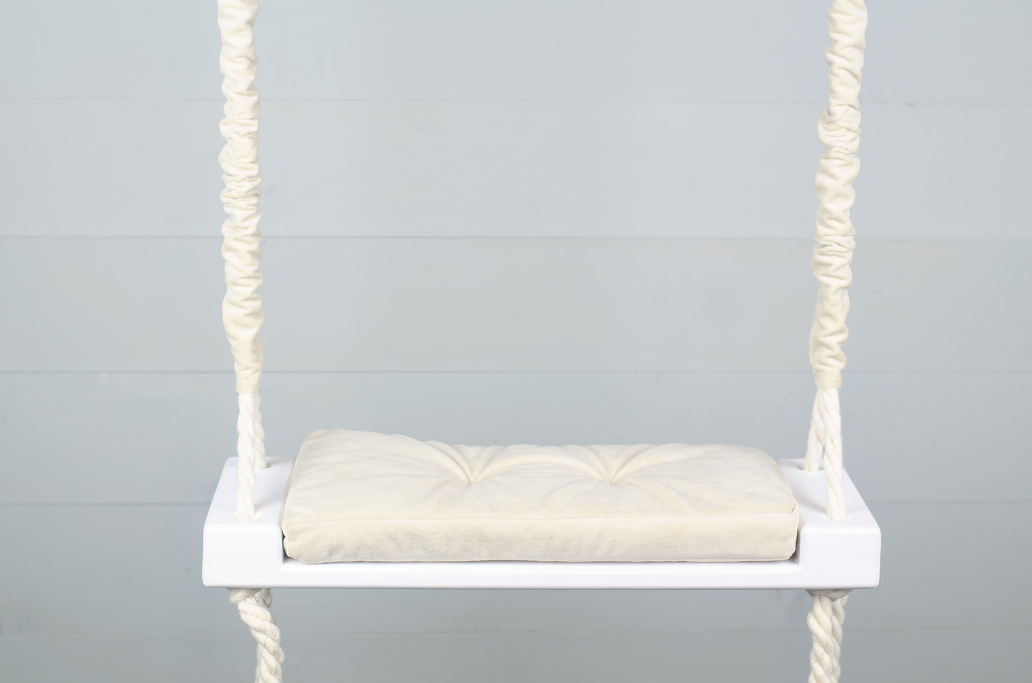 Children's Inside White Swing With A Beige Seat