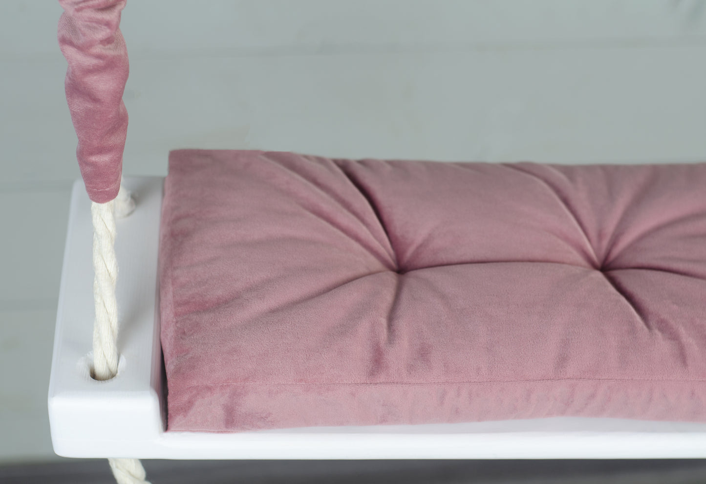 Children's Inside White Swing With A Pink Seat