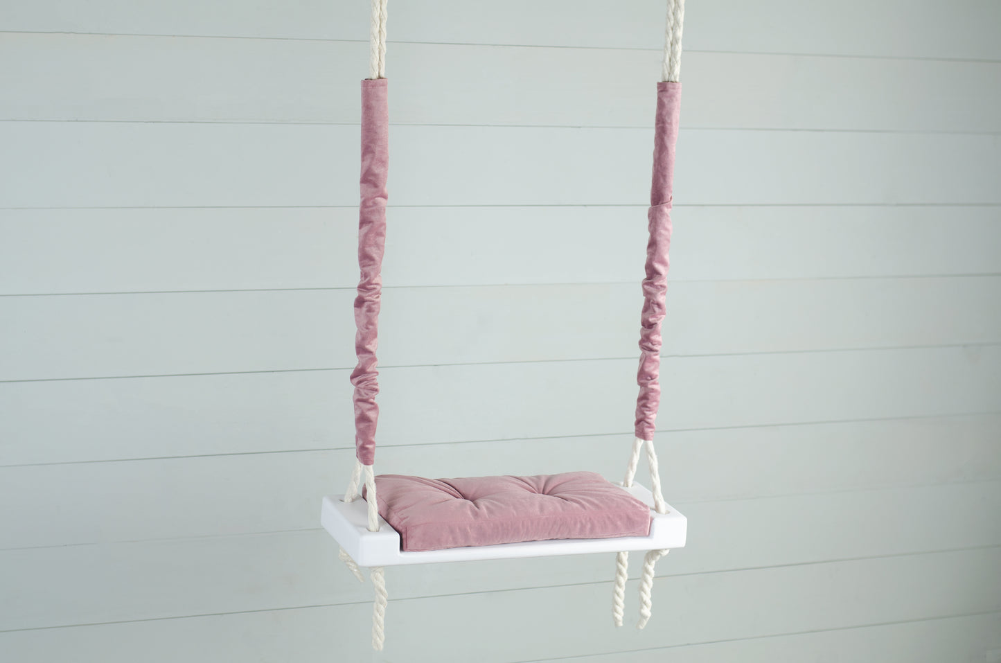 Children's Inside White Swing With A Pink Seat