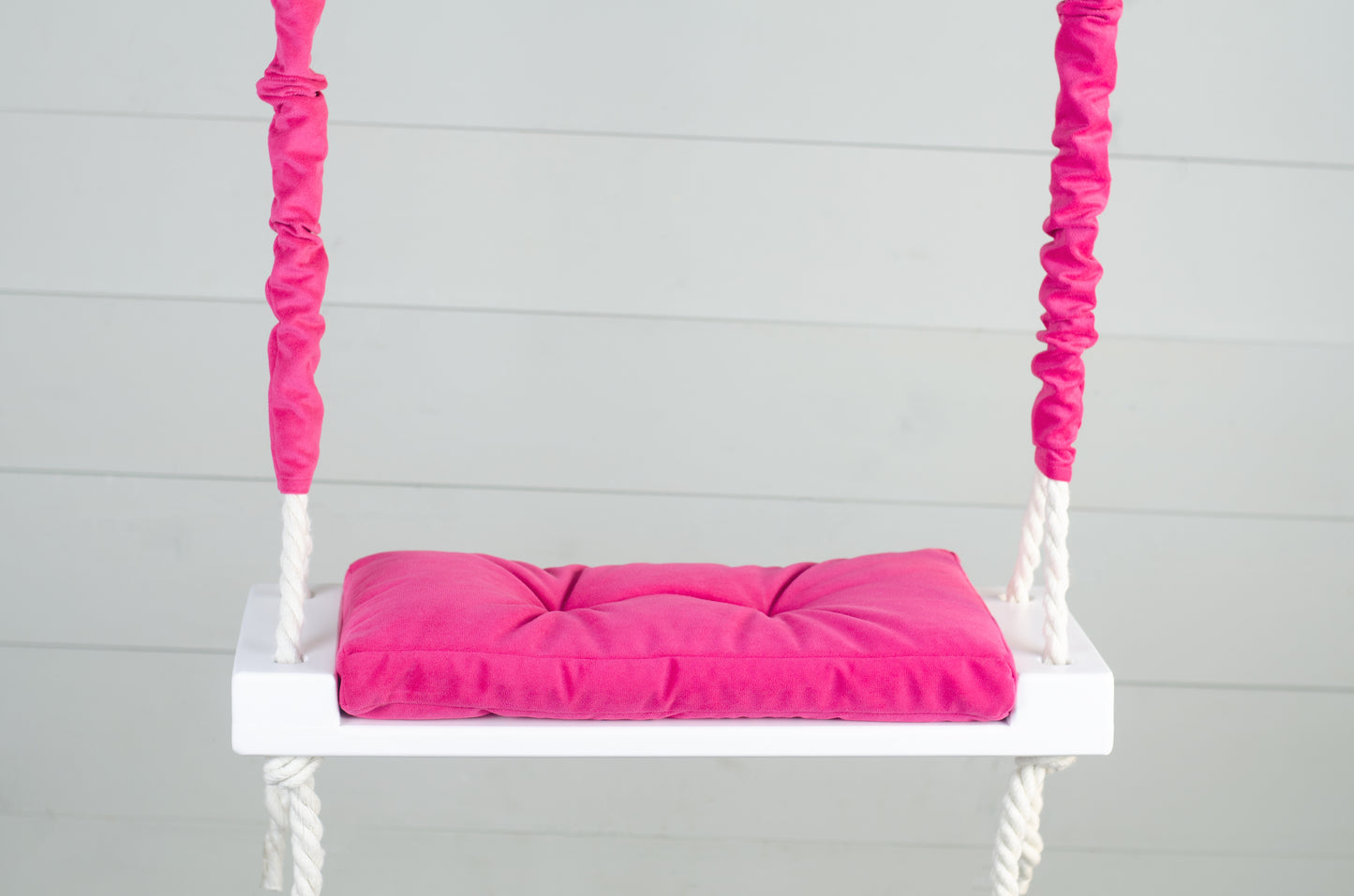 Children's Inside White Swing With A Hot Pink Seat