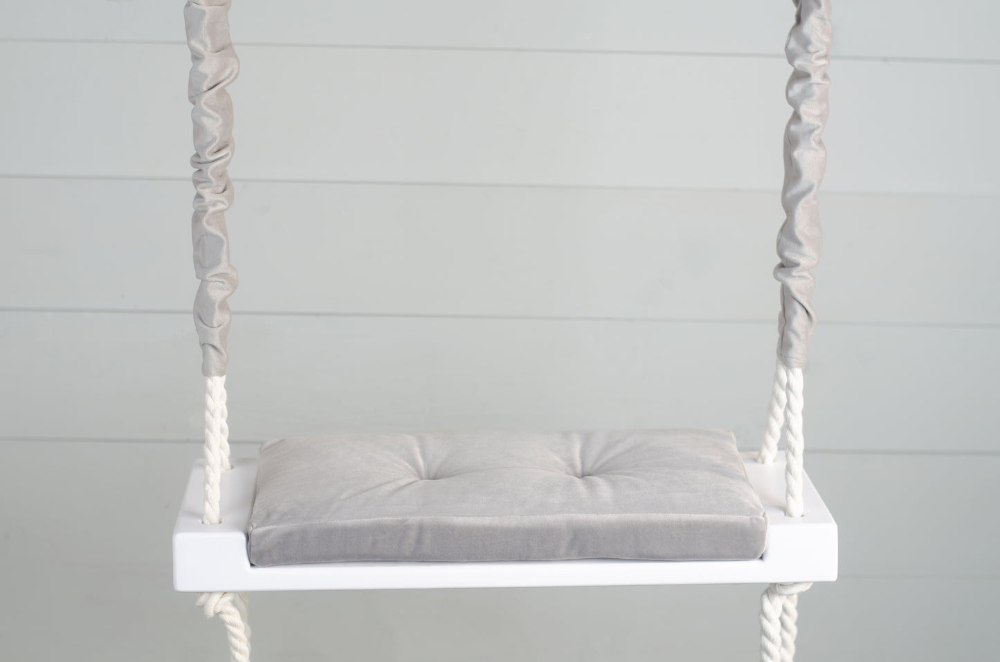 Children's Inside White Swing With A Gray Seat