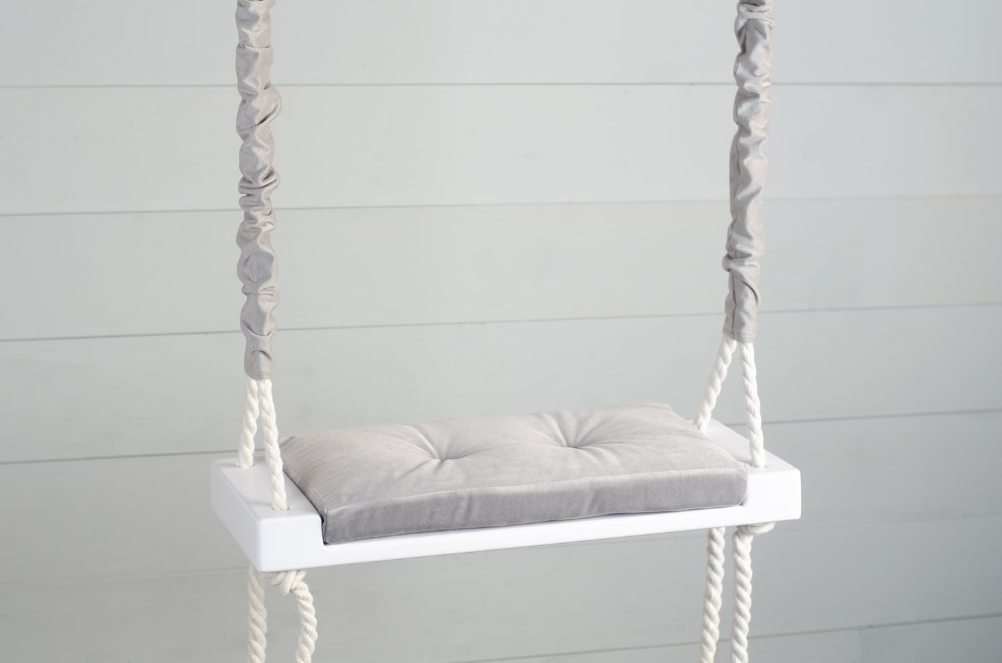 Children's Inside White Swing With A Gray Seat