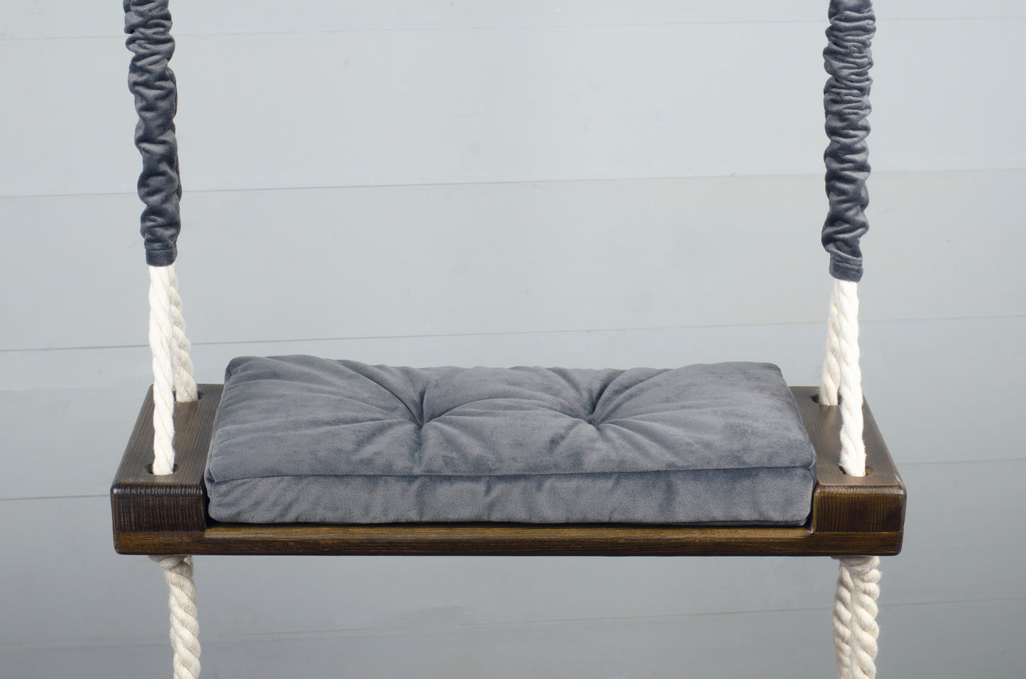 Children's Inside Natural Swing With A Gray Seat
