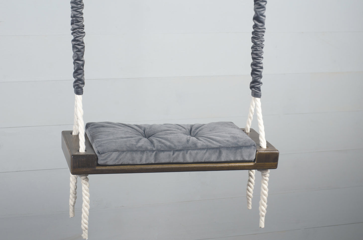 Children's Inside Natural Swing With A Gray Seat
