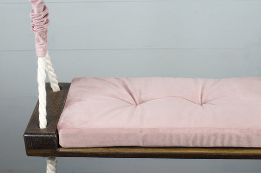Children's Inside Natural Swing With A Pink Seat