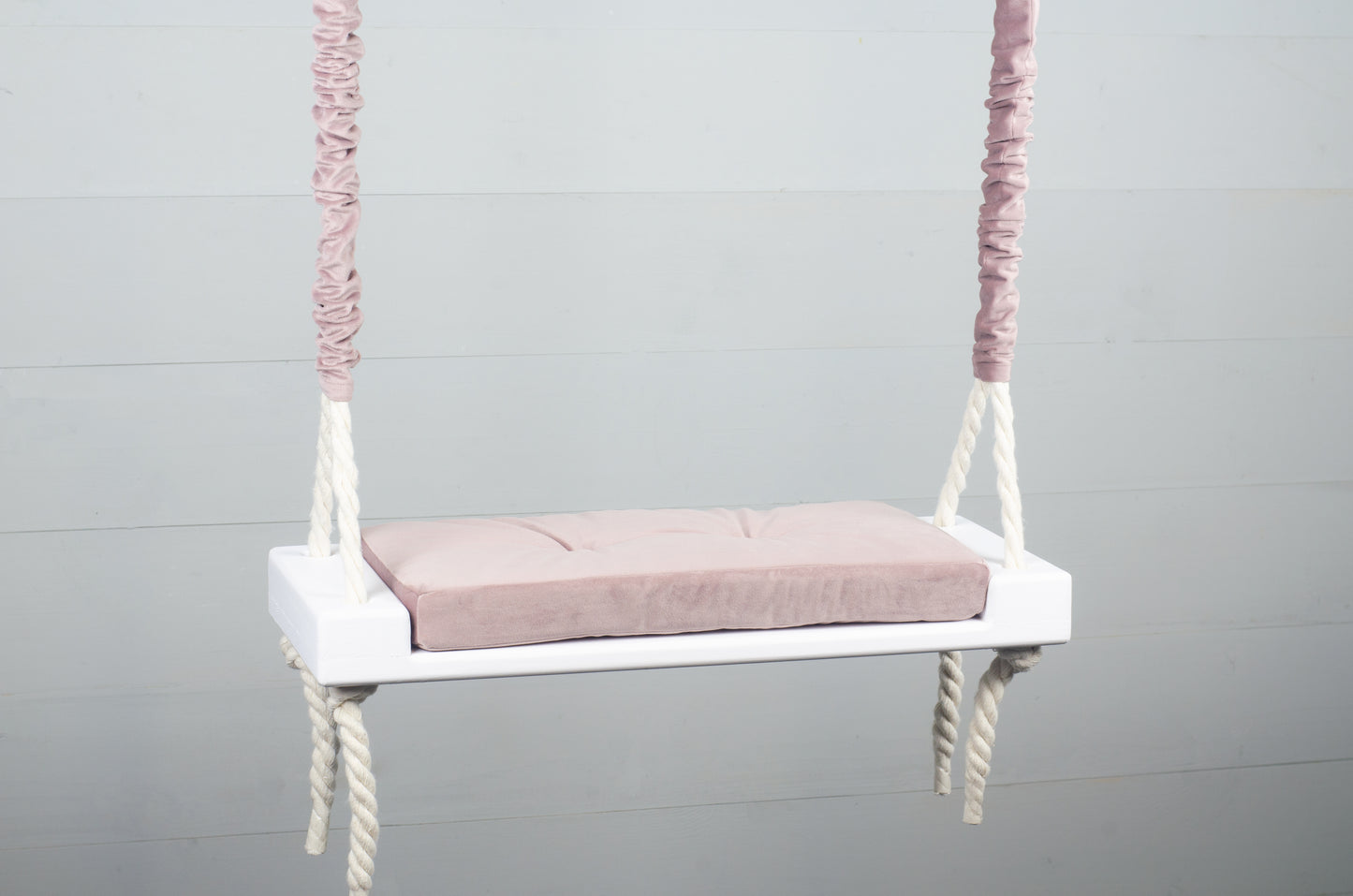 Children's Inside White Swing With A Pink Seat