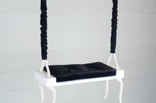 Children's Inside White Swing With A Black Seat