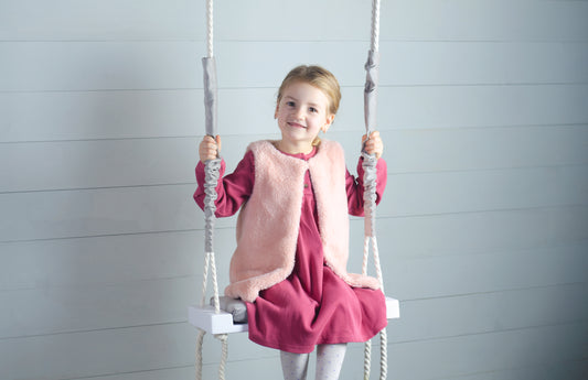 Children's Inside White Swing With A Gray Seat